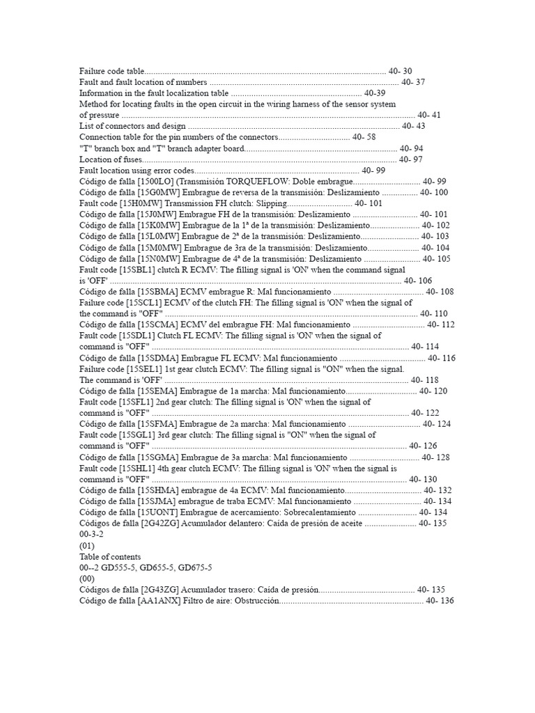 Fault Code Table MOTO GD555-5 | PDF