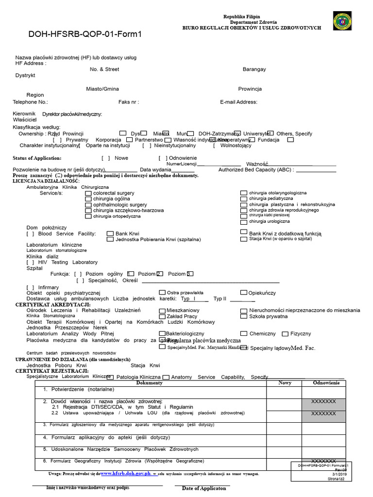 DOH HFSRB QOP 01 Form1 3212019 publikacjaDOH 1 1 1 | PDF
