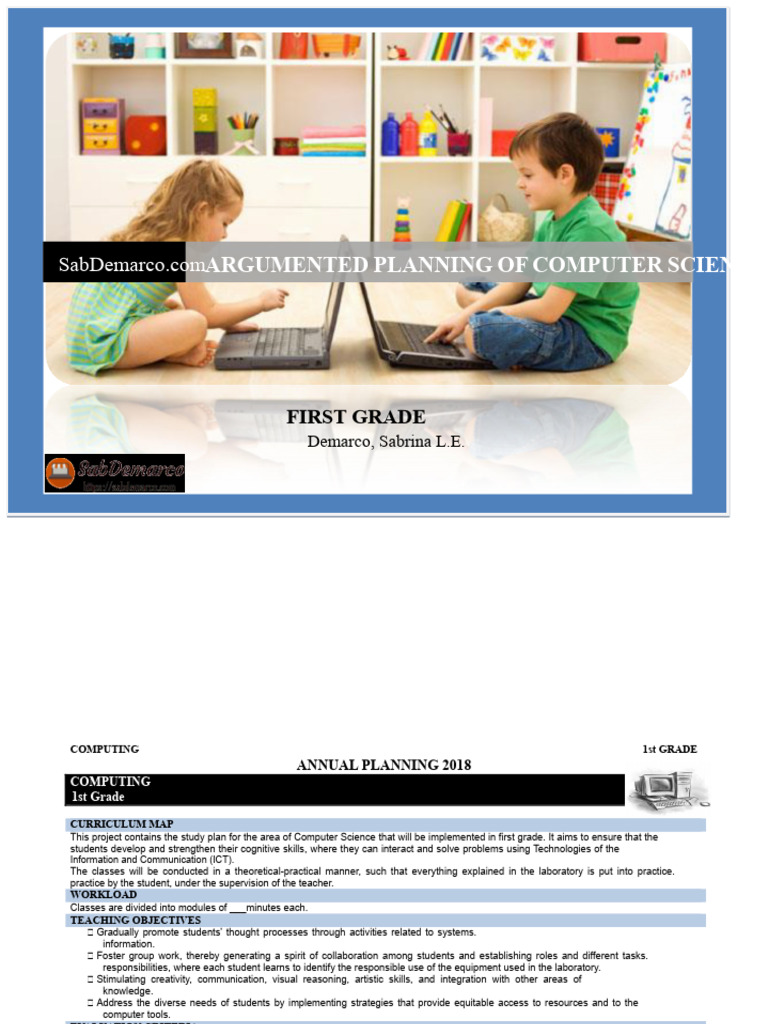 Computer Planning For 1st Grade | PDF | Educational Technology ...