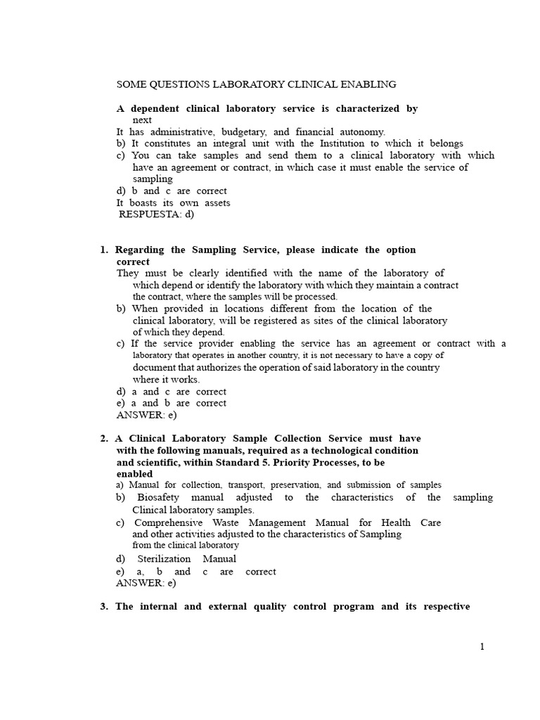 Clinical Laboratory Service Guidelines | PDF | Medical Laboratory ...