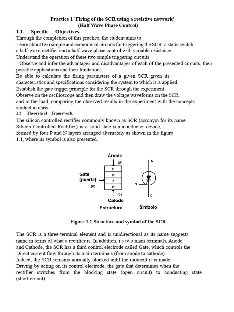 SCR Firing Techniques with Resistive Networks | PDF | Rectifier ...