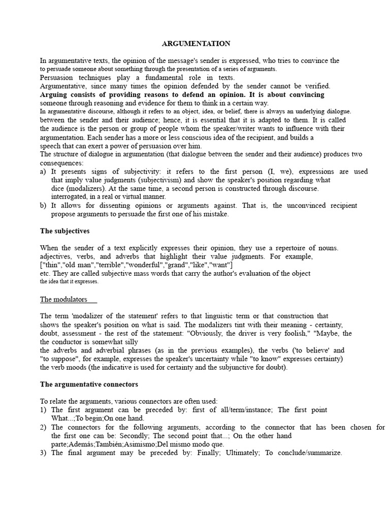 Understanding Argumentative Texts | PDF | Rhetoric | Public Speaking