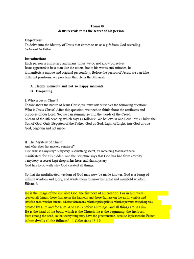 Understanding the Mystery of Jesus Christ | PDF | God In Christianity ...