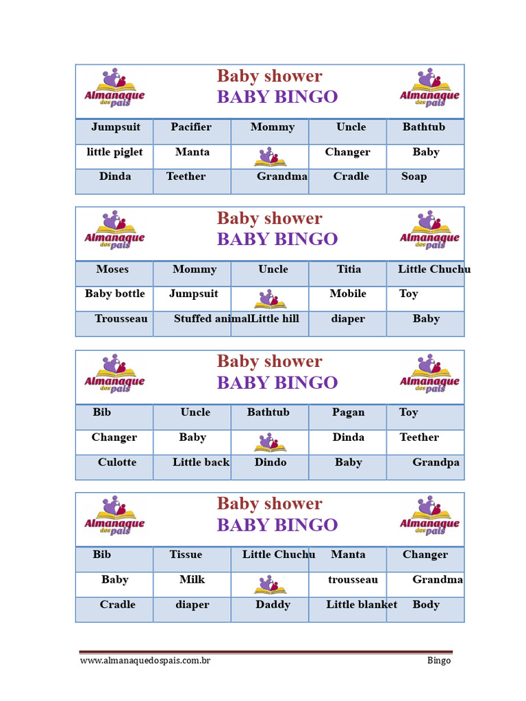Baby Shower Blue Bingo 78 Cards v03 | PDF | Stuffed Toys | Infancy