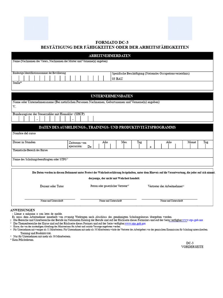 Format DC 3 | PDF