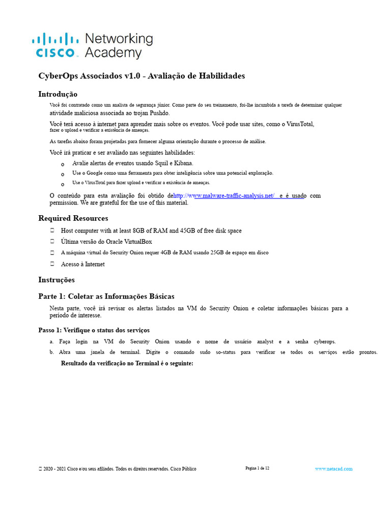 Análise de Habilidades em CyberOps: Pushdo | PDF | Malware | Internet