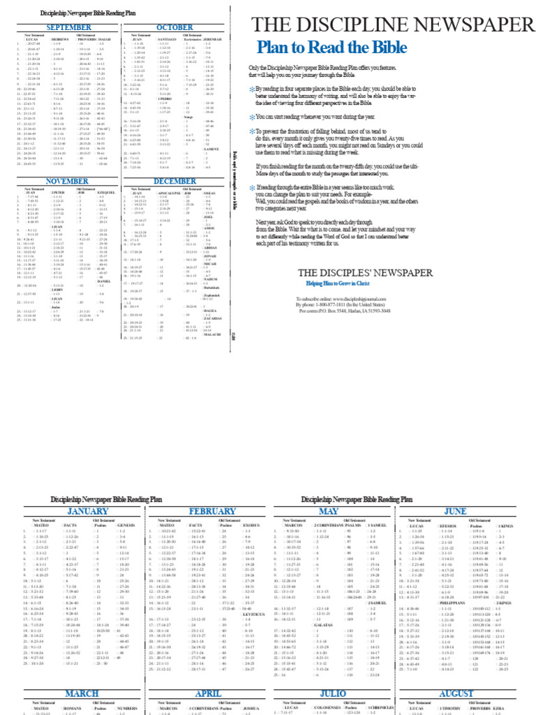 plan to read the Bible in a year | PDF | Bible | Religious Literature