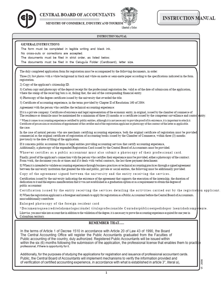 Central Board of Accountants Registration Guide | PDF | Certified ...