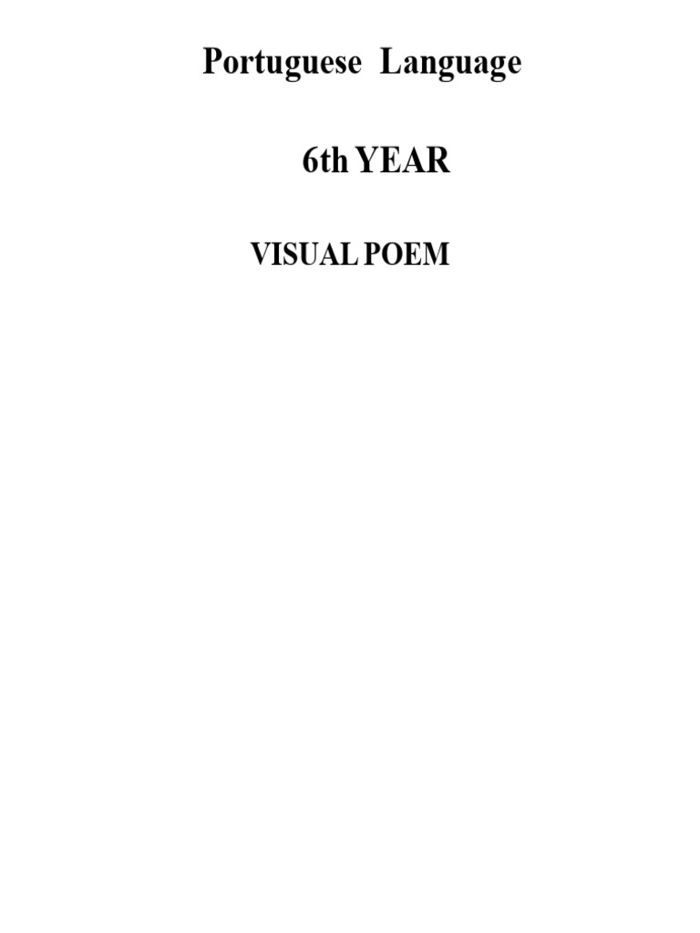 Visual Poem | PDF | Poetry | Word