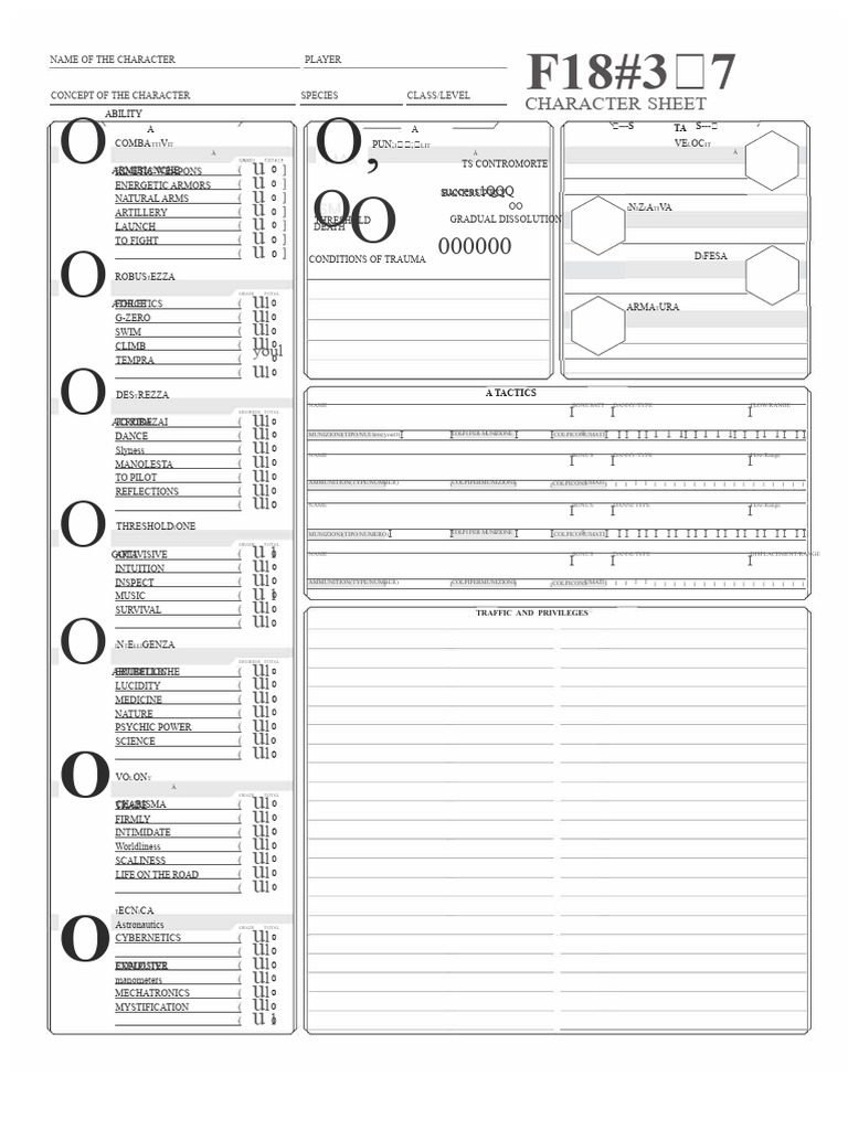 Character Sheet for RPG Game | PDF | Role Playing Games