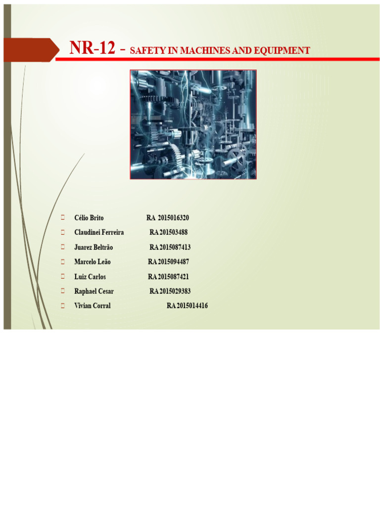 NR 12 - Safety in Machines and Equipment (Baking) | PDF | Safety