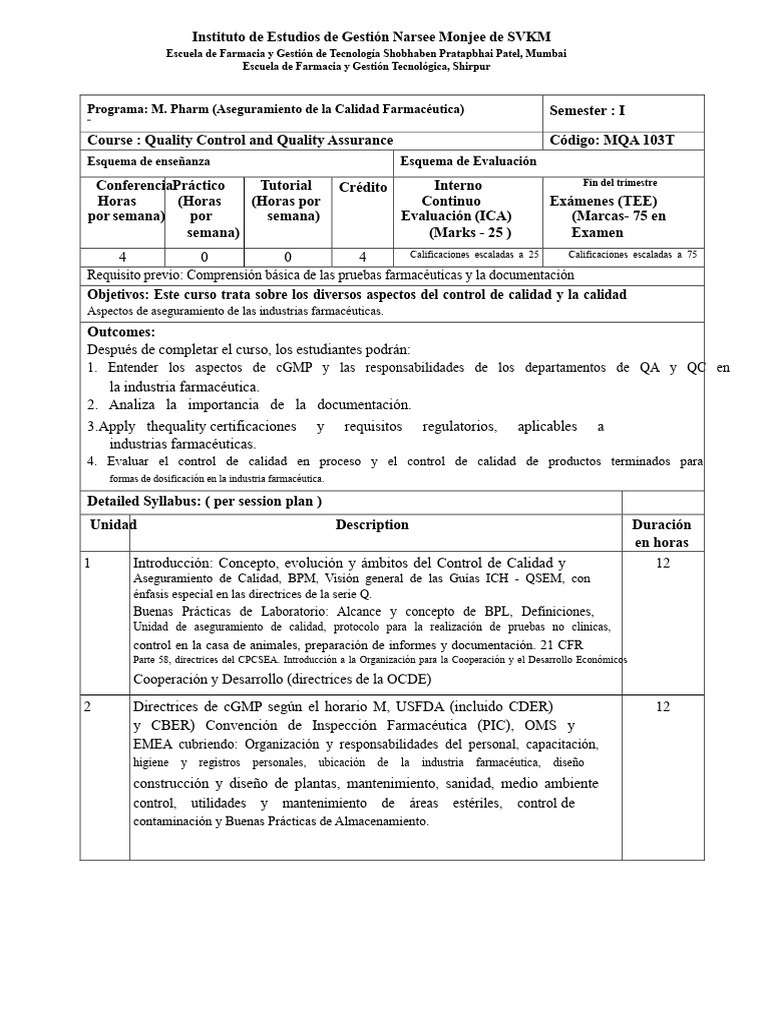 Control de Calidad y Aseguramiento de Calidad - Sem I - QA | PDF ...
