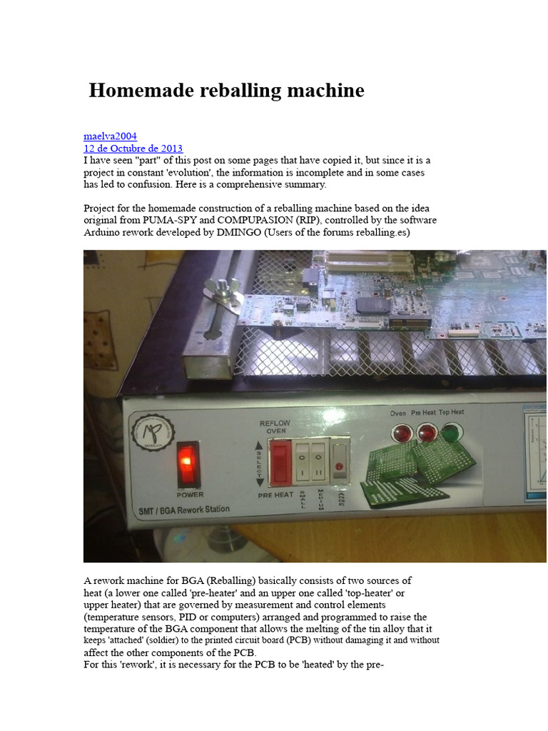 Homemade Reballing Machine | PDF | Thermocouple | Electrical Engineering
