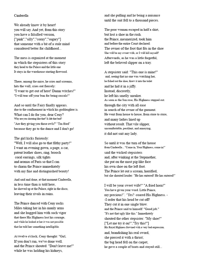Cinderella - Stories in Verse | PDF | Cinderella | Fairy Tales