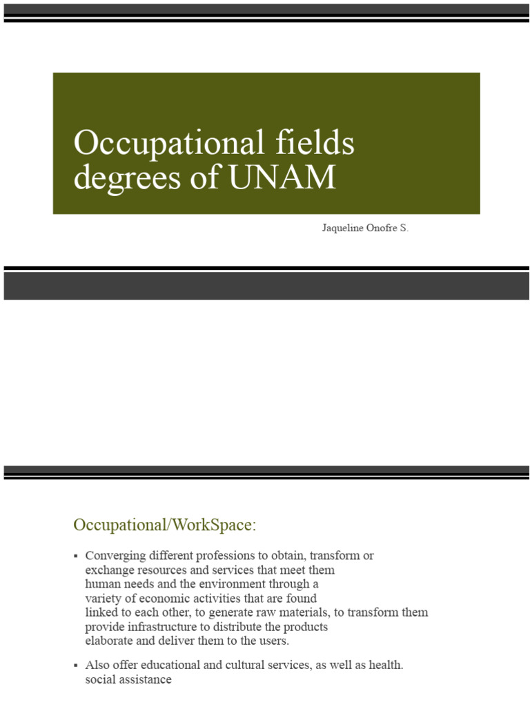 Diverse Occupational Fields at UNAM | PDF | Engineering | Science