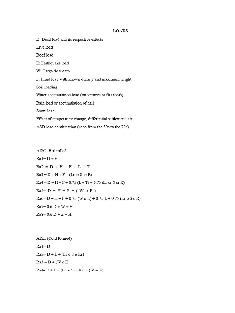 ASD and LRFD Load Combinations | PDF