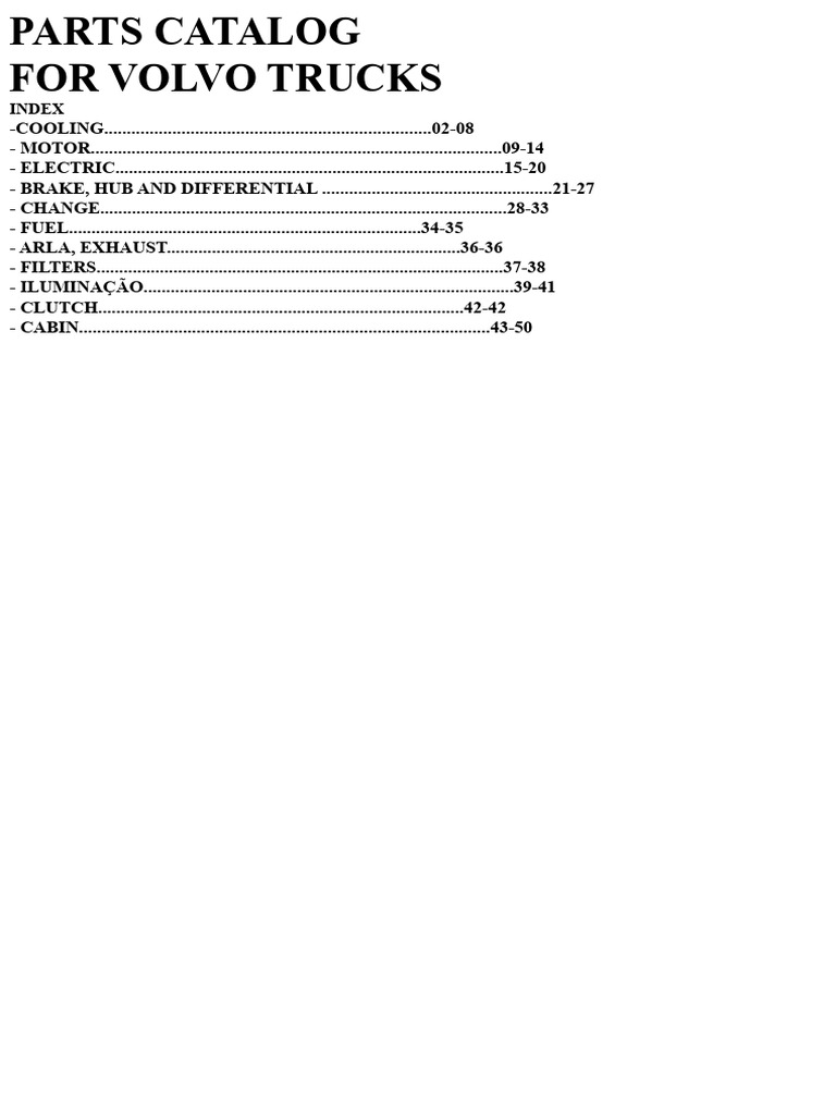 Volvo Parts Catalog 30.08.21 PDF | PDF | Pump | Brake