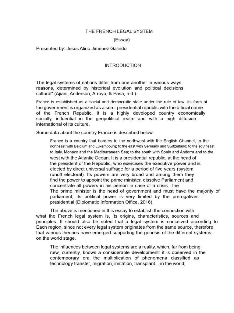 Overview of the French Legal System | PDF | Government Institutions ...