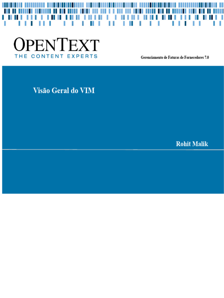Visão Geral do OpenText VIM 7.0 | PDF | Servidor (informática) | Fluxo ...