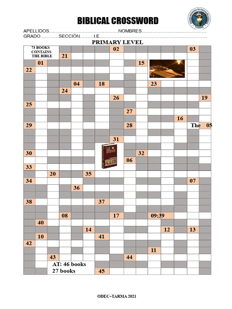 Biblical Crossword 2021 PDF Bible Jesus