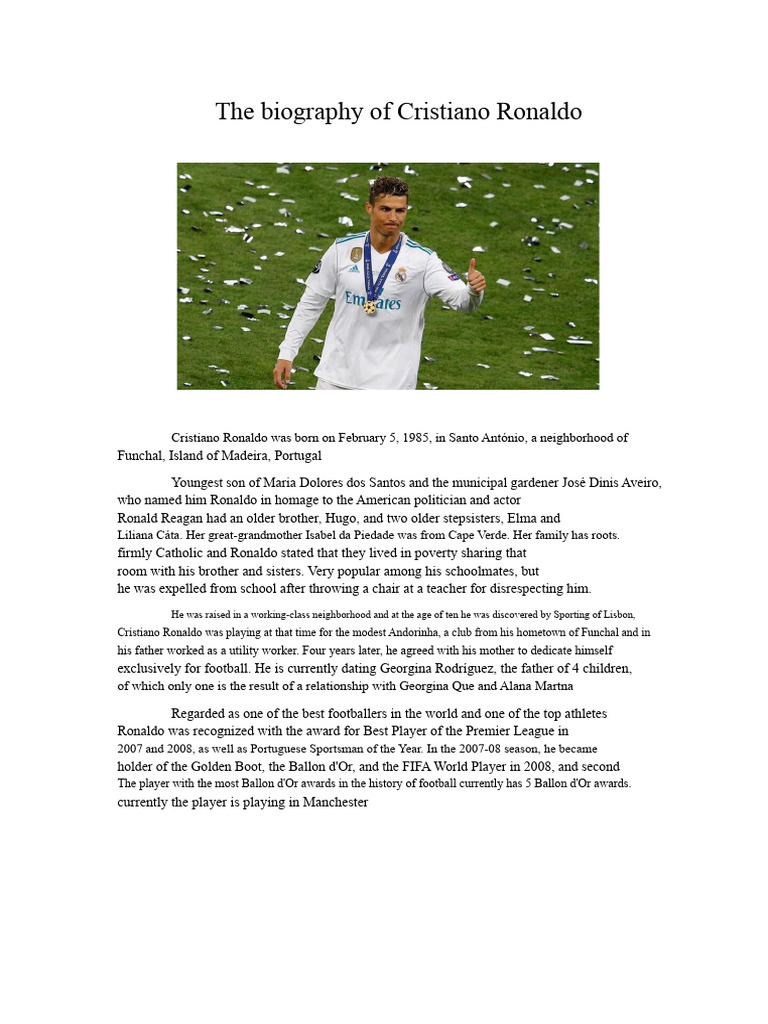 Cristiano Ronaldo: A Brief Biography | PDF