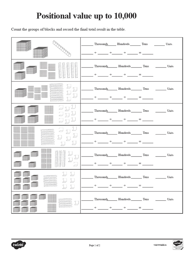 Es N 111 Activity Sheet Position Value Up To 10,000 - Ver - 1 | PDF ...