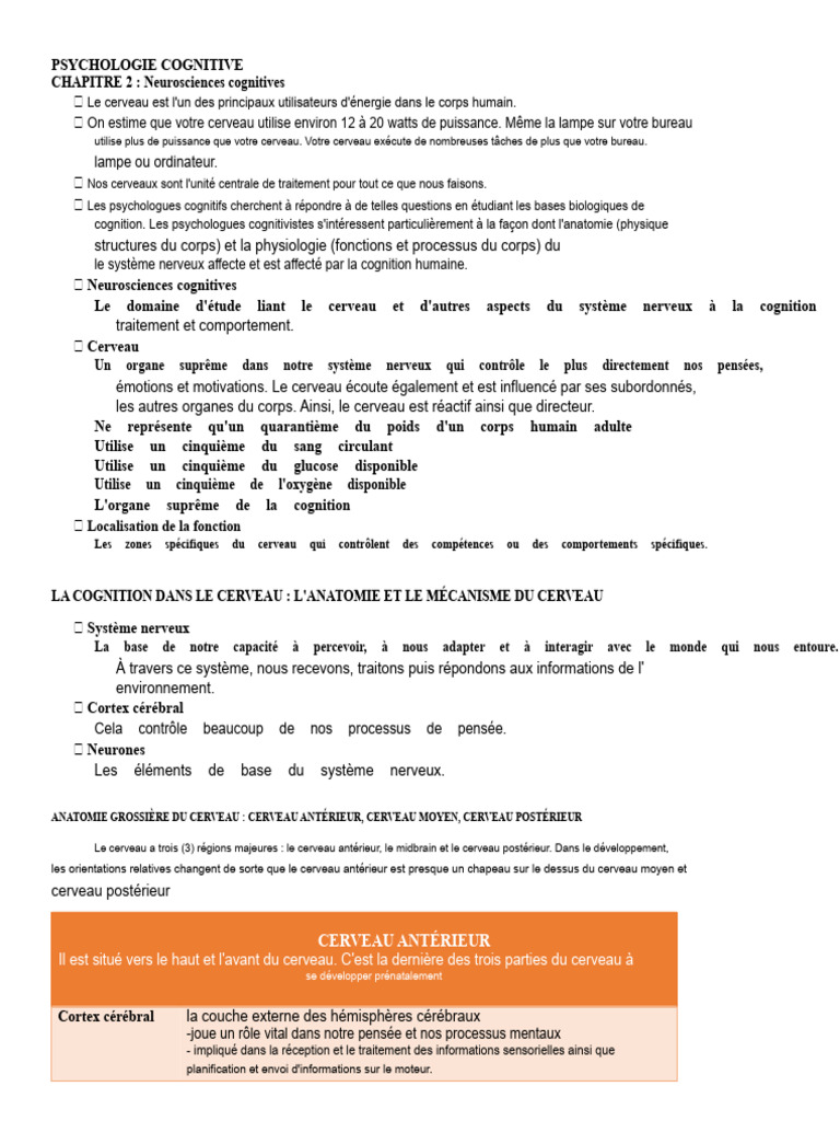 Neurosciences cognitives et cerveau humain | PDF | Cerveau | Neurone