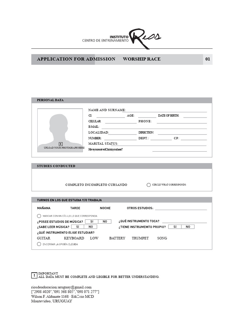 Registration Form - Rivers of Ministries PDF | PDF | Fee
