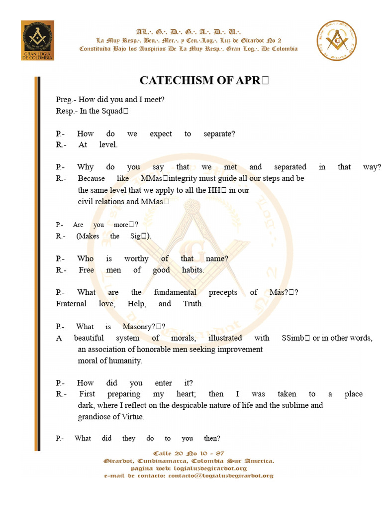 Mason Apprentice Catechism | PDF