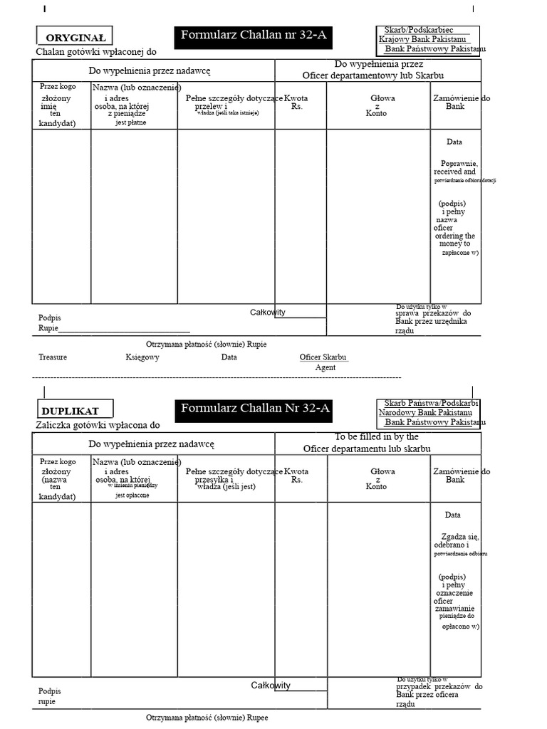 Pobierz formularz Challan 32 a | PDF