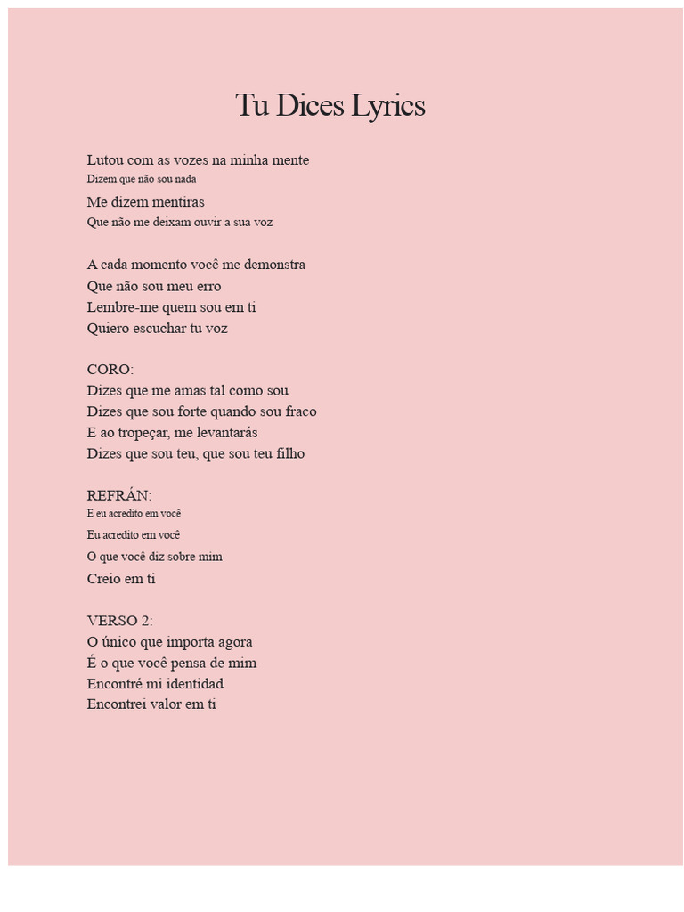 Letra da Música 