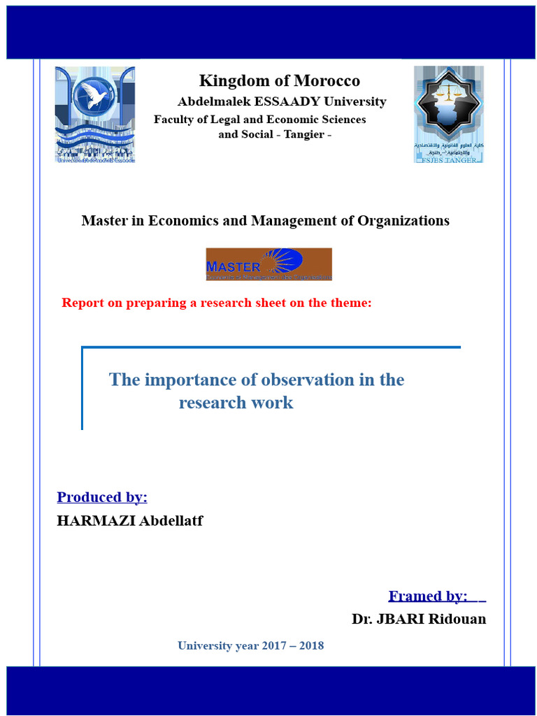 4) The Importance of Observation in Research Work | PDF | Observation ...