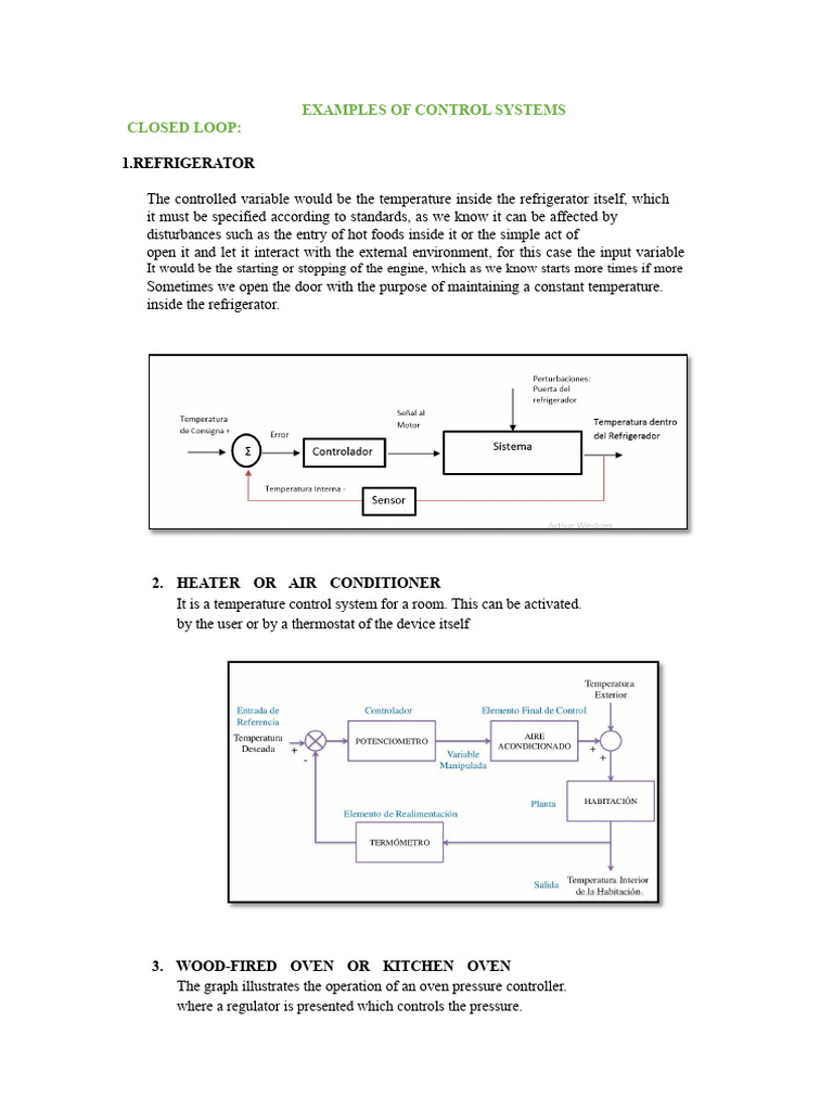 Examples of Closed Loop Control Systems | PDF
