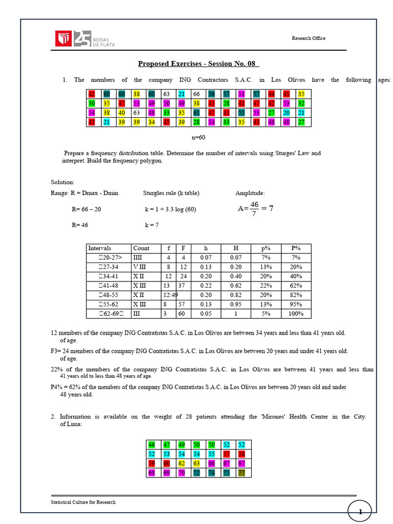 Frequency Distribution Analysis Exercises | PDF