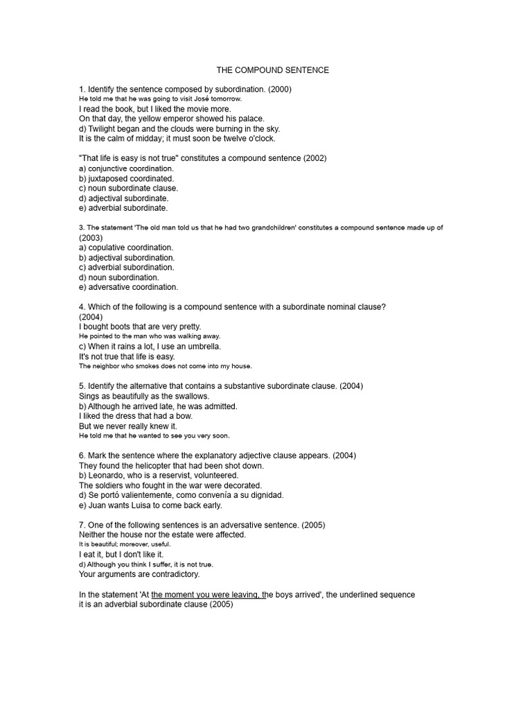 Understanding Compound Sentences | PDF | Adjective | Linguistic Morphology