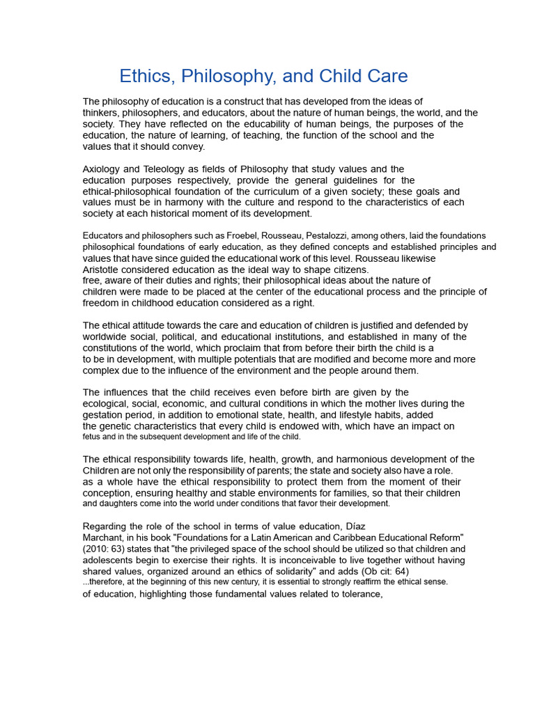 M1 Ethics Philosophy and Childcare | PDF | Value (Ethics) | Attitude ...