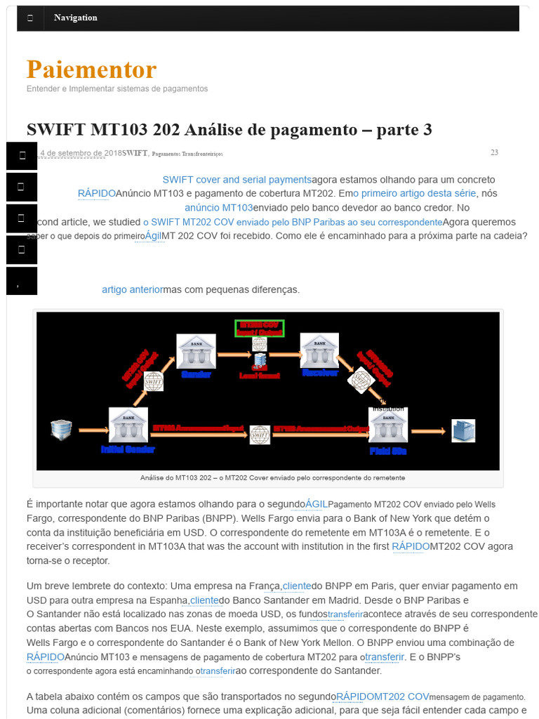 Análise MT103 e MT202 COV - Parte 3 | PDF | Transação em base de dados ...