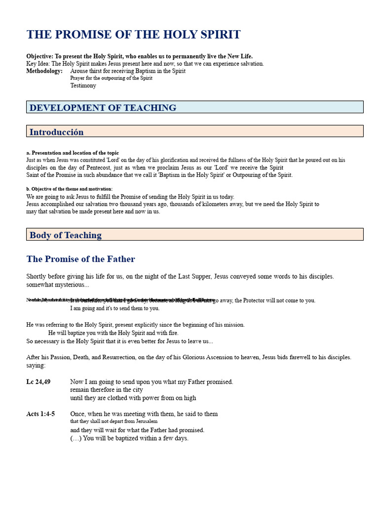 The Promise of The Holy Spirit - Docx2011 | PDF | Baptism | Baptism ...