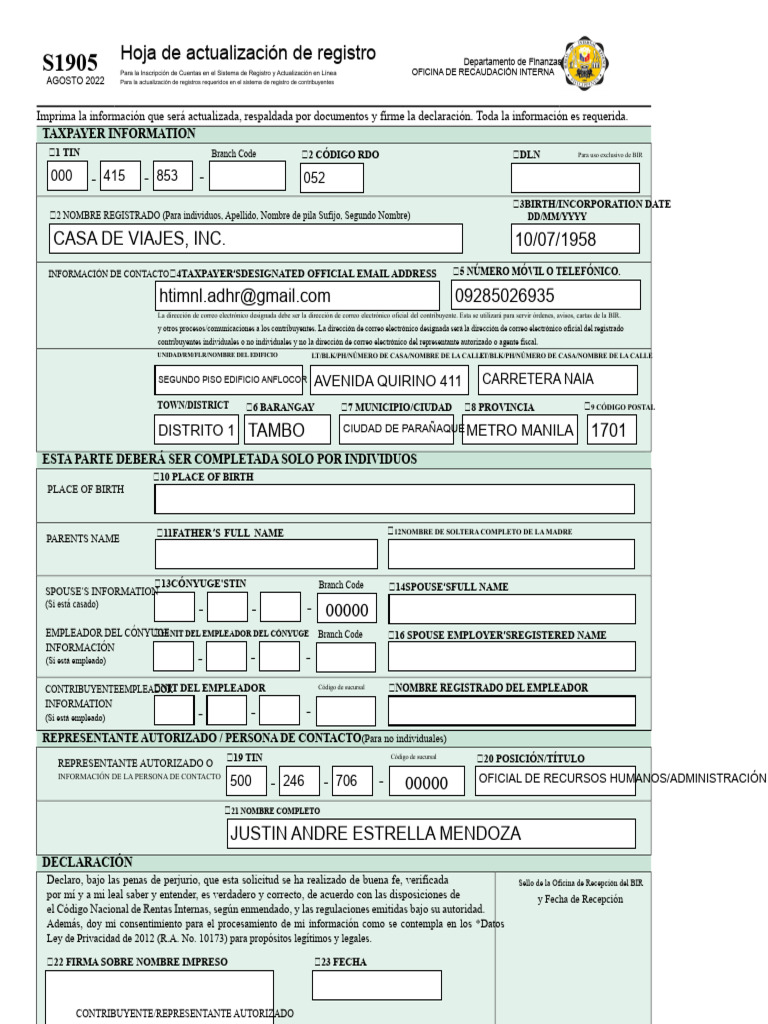 Actualización de Registro s1905 Hti | PDF