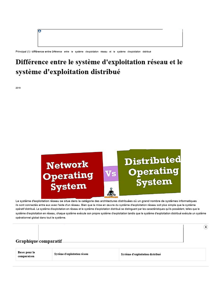 Différences entre OS réseau et distribué | PDF | Système d'exploitation ...