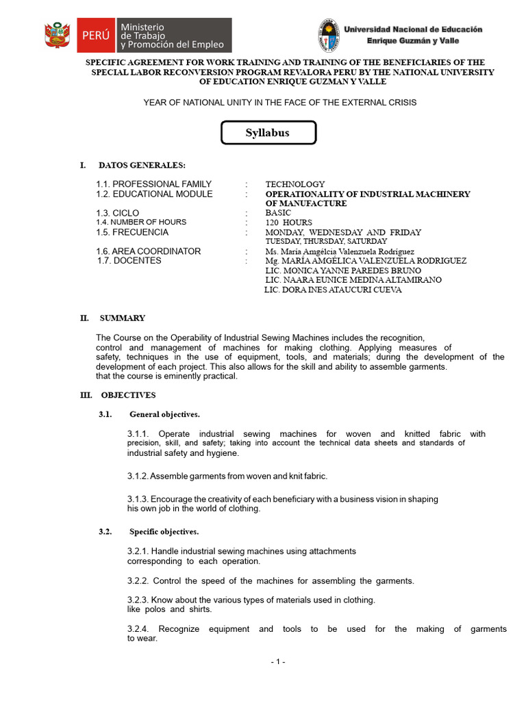 Industrial Sewing Machine Training Program | PDF | Clothing | Textiles