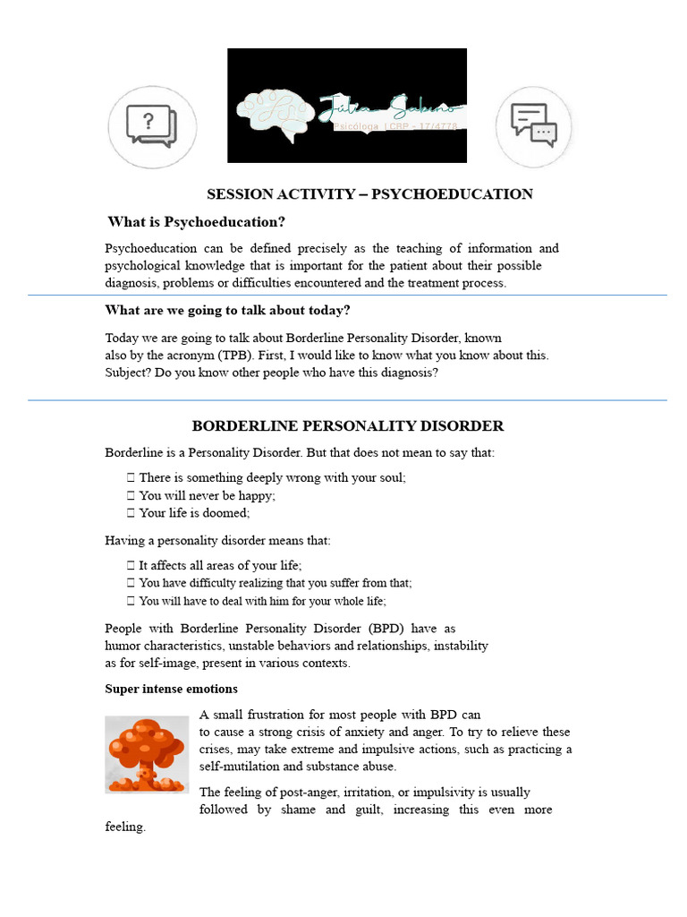 Understanding Borderline Personality Disorder | PDF | Borderline ...