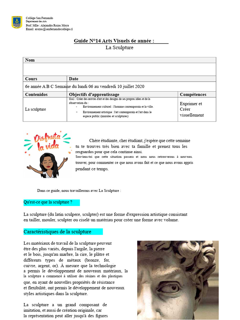 Guide sur la Sculpture en Arts Visuels | PDF | Sculpture