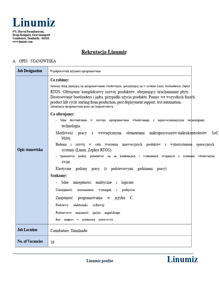 Linumiz Rekrutacja | PDF
