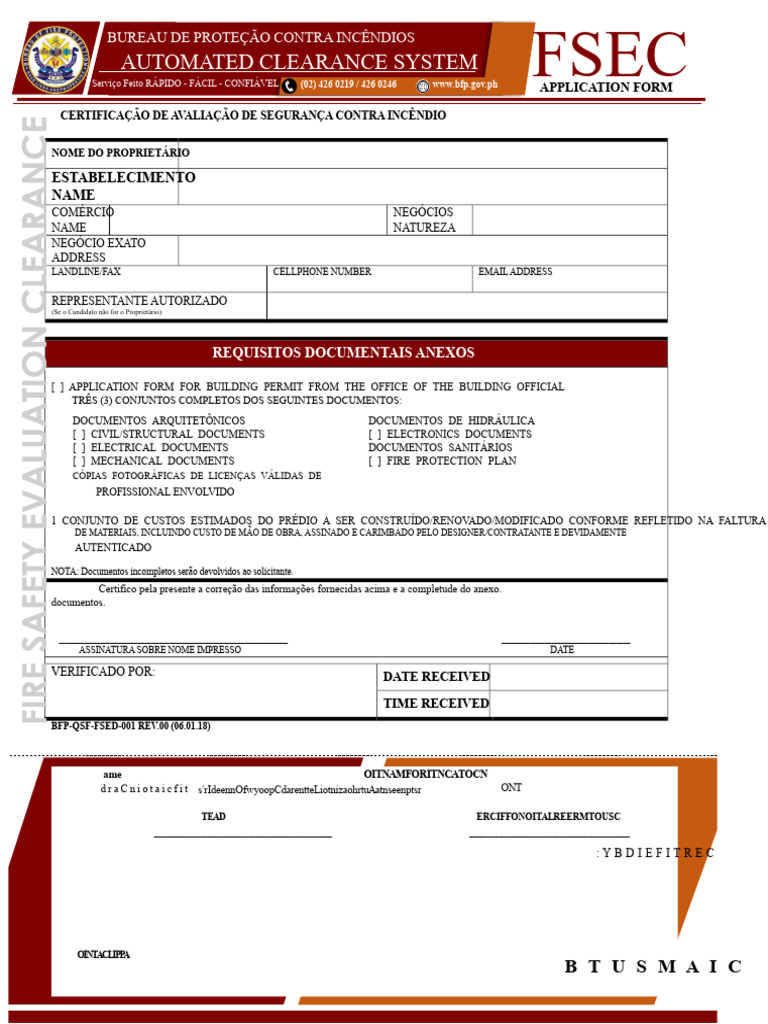 FSED 001 - Formulário de Inscrição FSEC.docx | PDF