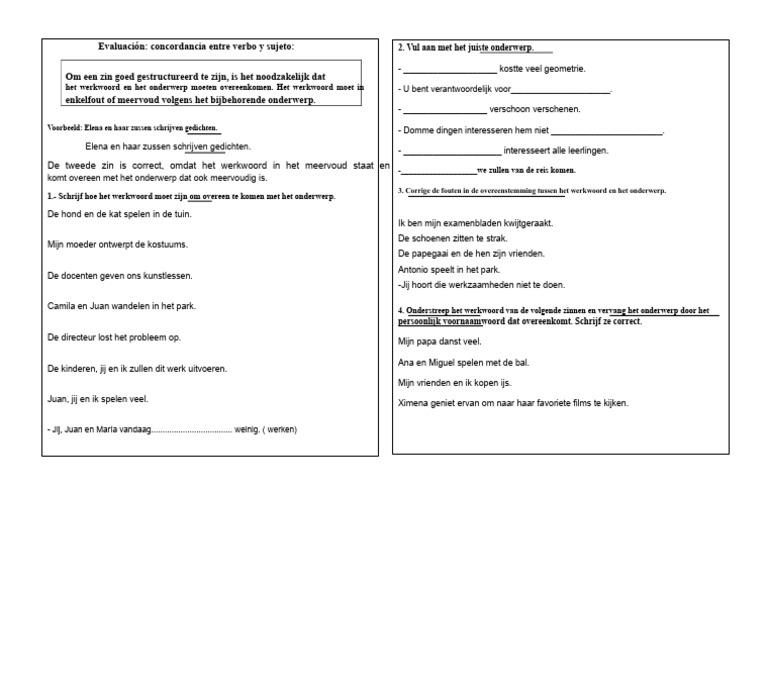 Gids Voor de Overeenstemming Tussen Werkwoord en Onderwerp | PDF