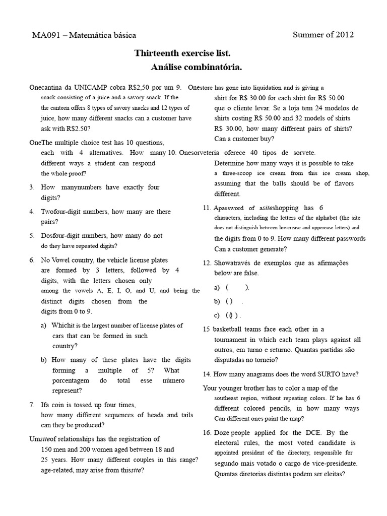 Ma091 Ex13 | PDF
