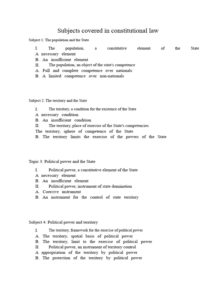 Key Concepts in Constitutional Law | PDF | Federalism | Sovereignty