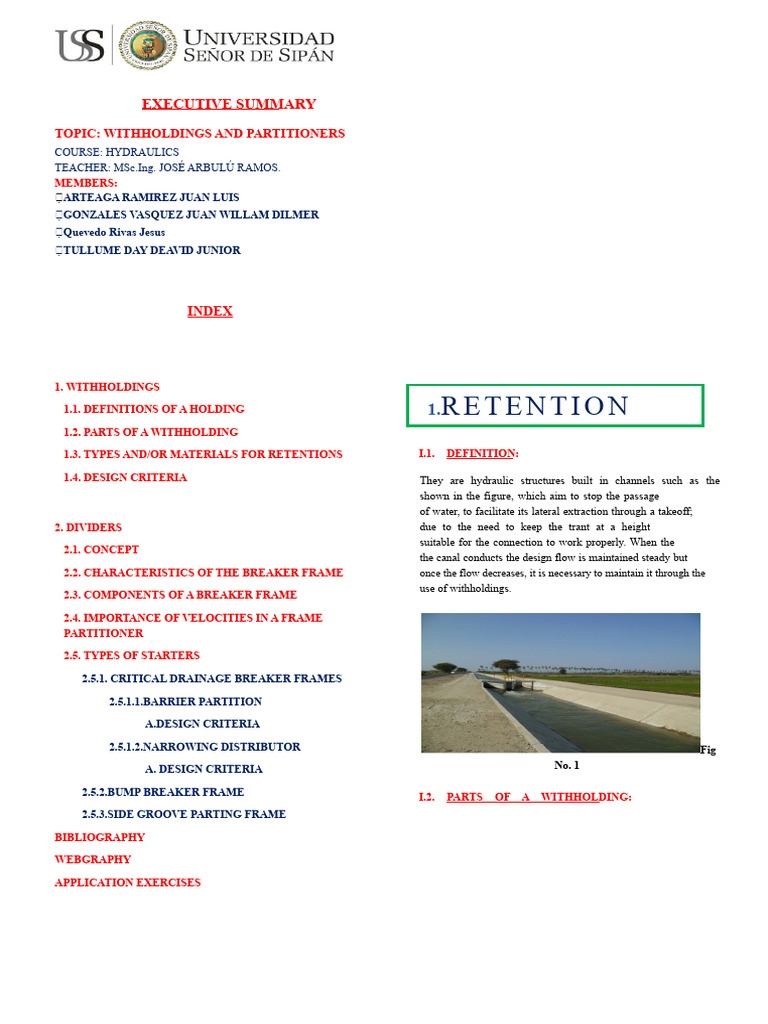 RETENTIONS AND DIVIDERS | PDF | Spillway | Water