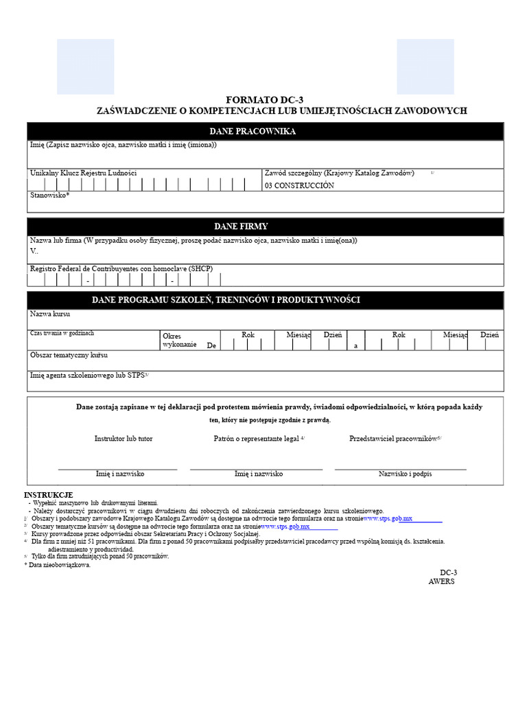 Format DC 3 | PDF
